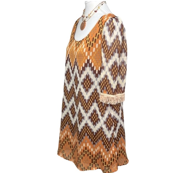 Judith March Fringes Printed Dress - Picture 3 of 6